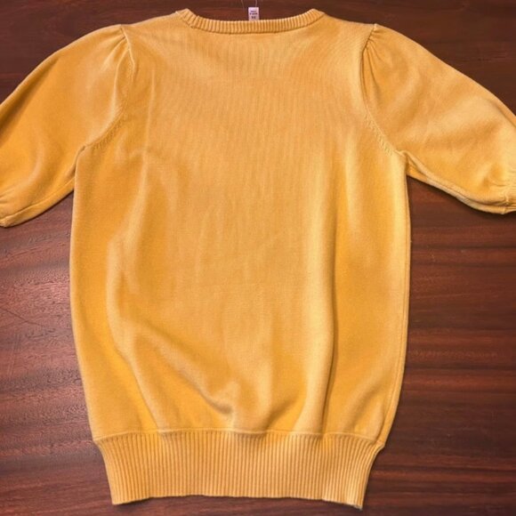 Womens NWT Sweater Philosophy Yellow Gold Short Sleeved Fall XS Extra Small NEW - Picture 4 of 5